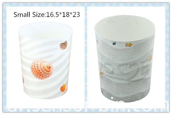Sea Shells Design Round Plastic Waste Bin (FF-5224)